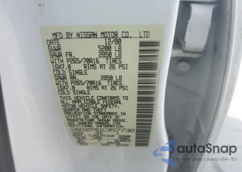 2001 Nissan Frontier Crew Cab Xe из США, поврежденный, VIN 1N6ED27Y61C357732